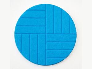 On an oval canvas is light blue color